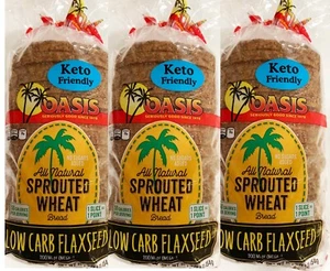 Oasis Flaxseed Bread- 3 Loaves- Low Carb, Keto, All Natural, Sprouted - Picture 1 of 2