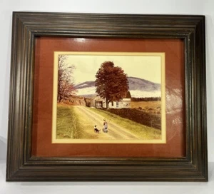 Texas Artist B. Herd 1975 Art print COA 50/100  Bin Fishin Wood Frame Dbl Matted - Picture 1 of 9