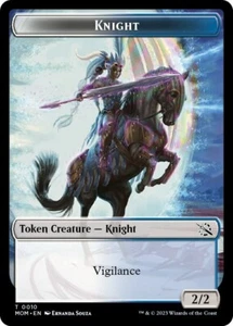 *foil* KNIGHT 0010 / TREASURE 0020 TOKEN March of the Machine Aftermath MTG - Picture 1 of 2