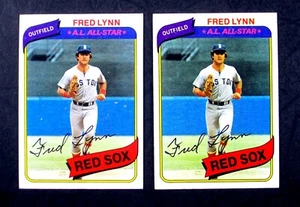 LOT (2) 1980 TOPPS Fred Lynn #110 Boston Red Sox EX - Picture 1 of 2
