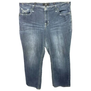 Cato Übergröße 22W Jeans dunkelblau Boot Cut Mid Rise Denim Pattentaschen 1021 - Bild 1 von 12