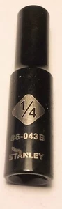 Stanley 1/4" x 1/4" Deep Socket 86-043B Black Chrome 6 Pt Free USA Shipping - Picture 1 of 3