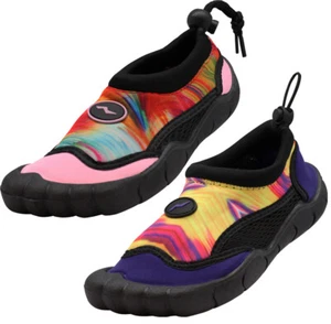 Norty New Women's Tie Dye Water Shoes Aqua Socks Pool Beach Surf Swim Slip On - Picture 1 of 22