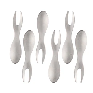 6 Pcs Stainless Steel Fruit Forks Stylish Forks Practical Food Tableware - Picture 1 of 12