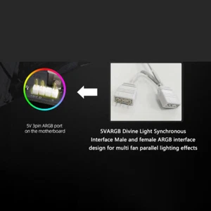 12cm ARGB DIY Computer Case Cooling Mute Fans PC Tower Silent Large Air Volu _xa - Photo 1/14