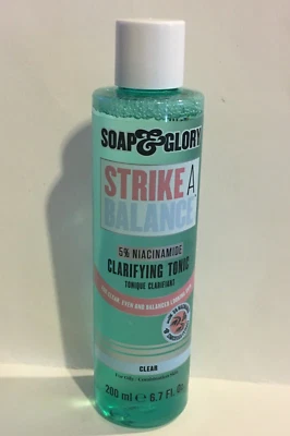 Tónico clarificante Soap & Glory Strike A Balance 5% niacinamida 200 ml nuevo Foto 1 de 3