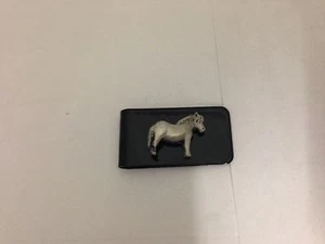 Pony E48 English Pewter Emblem on a short Black money clip stunning - Picture 1 of 1