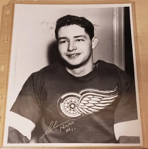 GLENN HALL AUTOGRAFIADO 8X10 - ALAS ROJAS DETROIT - Imagen 1 de 1