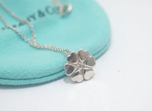 Tiffany & Co. Silver Paloma Picasso Crown of Hearts Diamond Necklace 16" - Picture 1 of 7