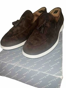Kiton Napoli Brown Soft Nappa Suede Casual Slip-On Loafers US 8 EU 41 Loro Piana - Picture 1 of 5