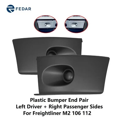 Par de parachoques esquina de plástico negro ajuste Freightliner M2 106 112 2003-2007 Foto 1 de 4