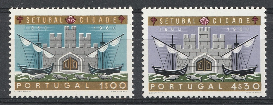 1961 Portugal Sc# 873-74 set. 100th Anniversary of City of Setubal - MNH Cv$16 - Image 1 of 1