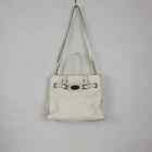 Michael Kors Hamilton Women Bag Large White Leather Crossbody Satchel Tote