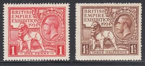 Great Britain Sc 185-186 MLH. 1924 British Empire Exhibition, cplt set, fresh - Picture 1 of 1