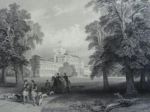 c1830s Antique Scotland Print MORAYSHIRE - CARTLE GORDON by Allom - Bild 1 von 2