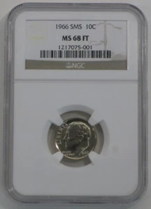 1966 SMS Gem Roosevelt Dime NGC MS 68 Full Torch - Picture 1 of 2