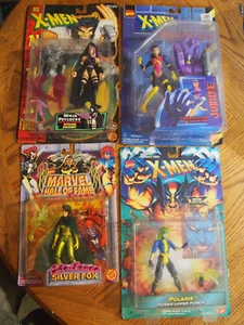 4 vintage Xmen figures mint on card, Ninja Psylock, Jubilee, Silver Fox, Polaris - Picture 1 of 15