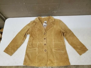 Chico's Malt hellbraune raffinierte Wildleder Echtleder Jacke Neu mit Etikett  - Bild 1 von 11