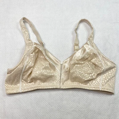 Bali Women Bra sz 38 Nude Beige Animal Print Wirefree Minimizer Adjustable Strap - Image 1 of 4