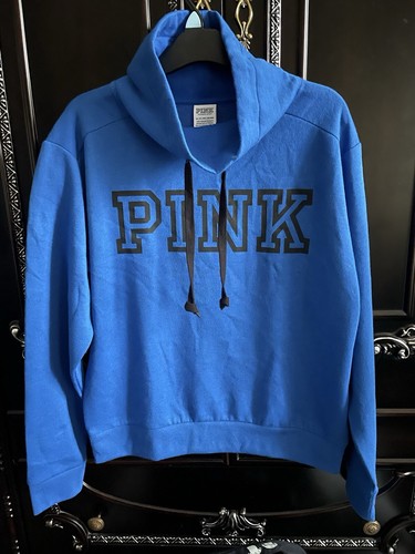 UNDERCOVER Felpa con cappuccio Victoria Secret blu "rosa" taglia XS nuova con etichetta