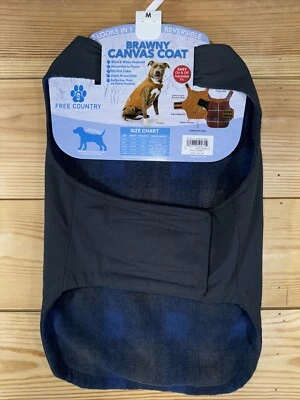 Free Country Dog Coat Reversible Charcoal Canvas Medium 25-50 Lbs Easy On /Off - Image 1 of 4