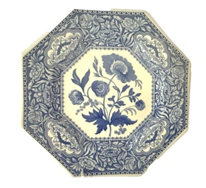 Spode Blue Room Sutherland - FLORAL - Octagonal Luncheon Plate 9 1/2" England - Picture 1 of 4
