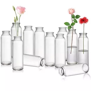 Set Of 12 Glass Bud Vase In Bulk Clear Bud Vases For Flowers Small Vintage Flowe - Picture 1 of 6
