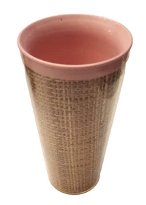 60er Jahre MCM rosa Raffia Sackleinen Trinkgeschirr 1 Becher sauber. Keine Risse. Ersatz!? - Bild 1 von 6