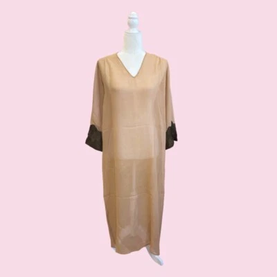 Vestido transparente con panel ROARING AÑOS 20 1920 tonos de marrón adornado Foto 1 de 4