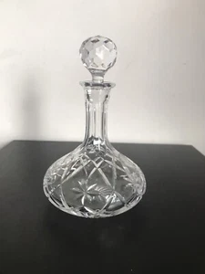 Vintage Large Cut Glass Crystal Ships Decanter - Picture 1 of 8