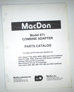 MacDon 871 Combine Adapter Parts Catalog Manual Book 3-99 fits JD CIH NH CAT Gle - Picture 1 of 3