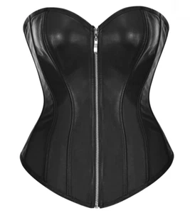 Damen Taillenmieder Kunstleder Korsett + G-String - Schwarz - 3XL (CST2) - Bild 1 von 2