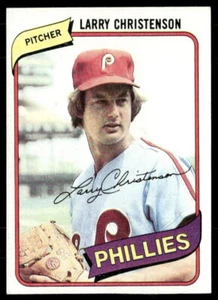 Carta Baseball Larry Christenson 1980 Topps #161 Philadelphia Phillies - Foto 1 di 2