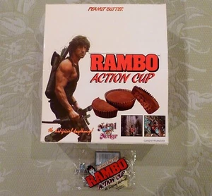 1985 RAMBO ~ Sylvester Stallone ACTION CUP Candy Empty Display Box & WRAPPER ! - Picture 1 of 12