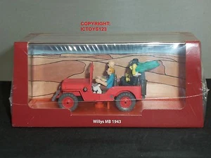TINTIN BOOK COMIC LAND OF BLACK GOLD DIECAST MODEL 1943 WILLYS JEEP + FIGURES - Picture 1 of 1