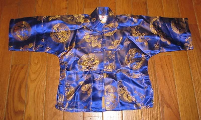 Toddler Size 2T Chinese Asian Golden Dragon Shirt Pajamas Pjs Halloween Costume - Image 1 of 3
