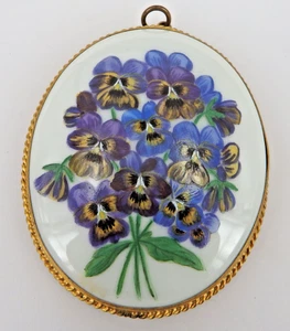 Colgante grande porcelana madrastra azul pintado a mano años 30 (130326) - Imagen 1 de 6