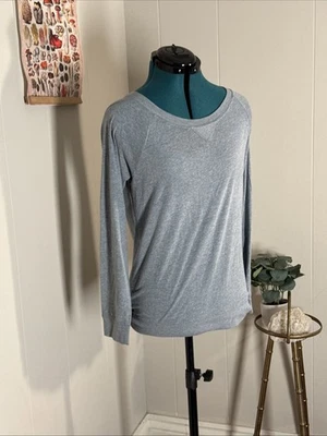 J. Top Crew Manga Larga Azul Cuello Redondo Informal Diario Básico Para Mujer Talla S Foto 1 de 3