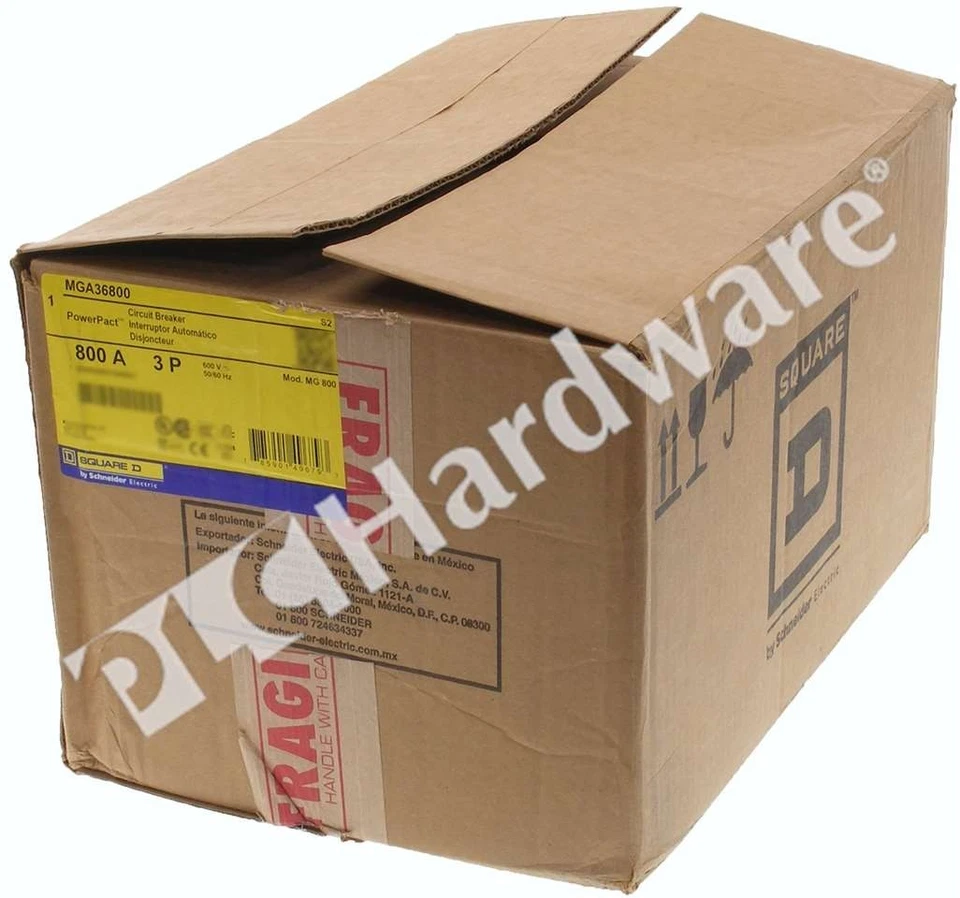Surplus Open Schneider 电动 MGA36800 Square D PowerPact MG 断路器 800A — 第 1/1 张图片
