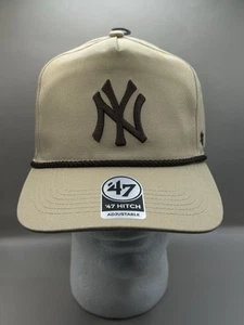 '47 Hitch Adjustable New York Yankees MLB Snapback Baseball Cap Brown Two Toned - Picture 1 of 6