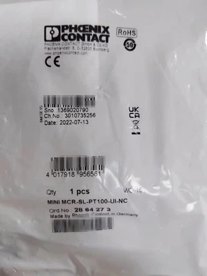 PHOENIX MINI MCR-SL-PT100-UI-NC 2864273 Measurement transmitter - Image 1 of 2