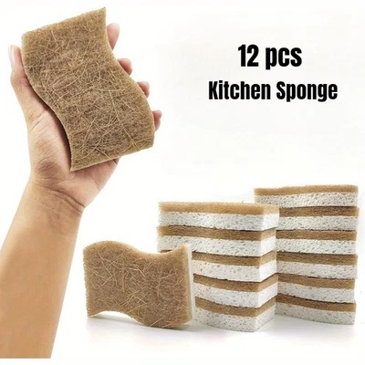 Esponja de cocina natural biodegradable ecológica 12 piezas esponjas para platos para cocina Foto 1 de 4