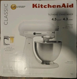 KitchenAid Classic Series K455 4.5 Quart Tilt-Head Stand Mixer White New Sealed - Picture 1 of 1