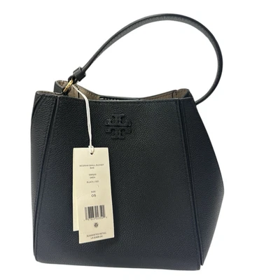 Tory Burch McGraw Small Bucket Bag Purse Handbag Black NWT - Image 1 of 4