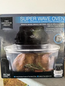 The Sharper Image Super Wave Oven 1300 Watt 16Qt. Infrared Convection Black NEW - Picture 1 of 16
