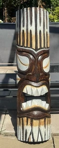 Tiki Mask Tribal Art Wooden Wall Hanging - Picture 1 of 4