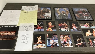 Huge WWF WWE Lot Signatures 3 Framed Pictures 8x10 VINTAGE 1998 Rare Wrestling - Image 1 of 4