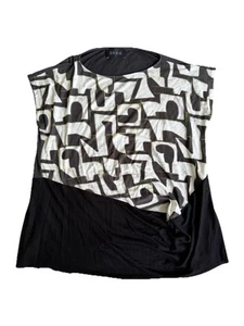 Ozai N Ku Puzzle Abstract Print Blouse Artsy Womens Size Small - Picture 1 of 7
