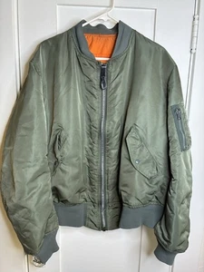 Vintage MA-1 Intermediate Flyers Jacket Alpha Indus. Made In USA Men’s XXL READ  - Picture 1 of 17