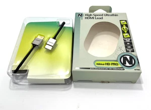 Nikkai 1,5 m cavo HDMI ultra sottile ad alta velocità supporto placcato oro 24K 8K / 3D UK - Foto 1 di 7